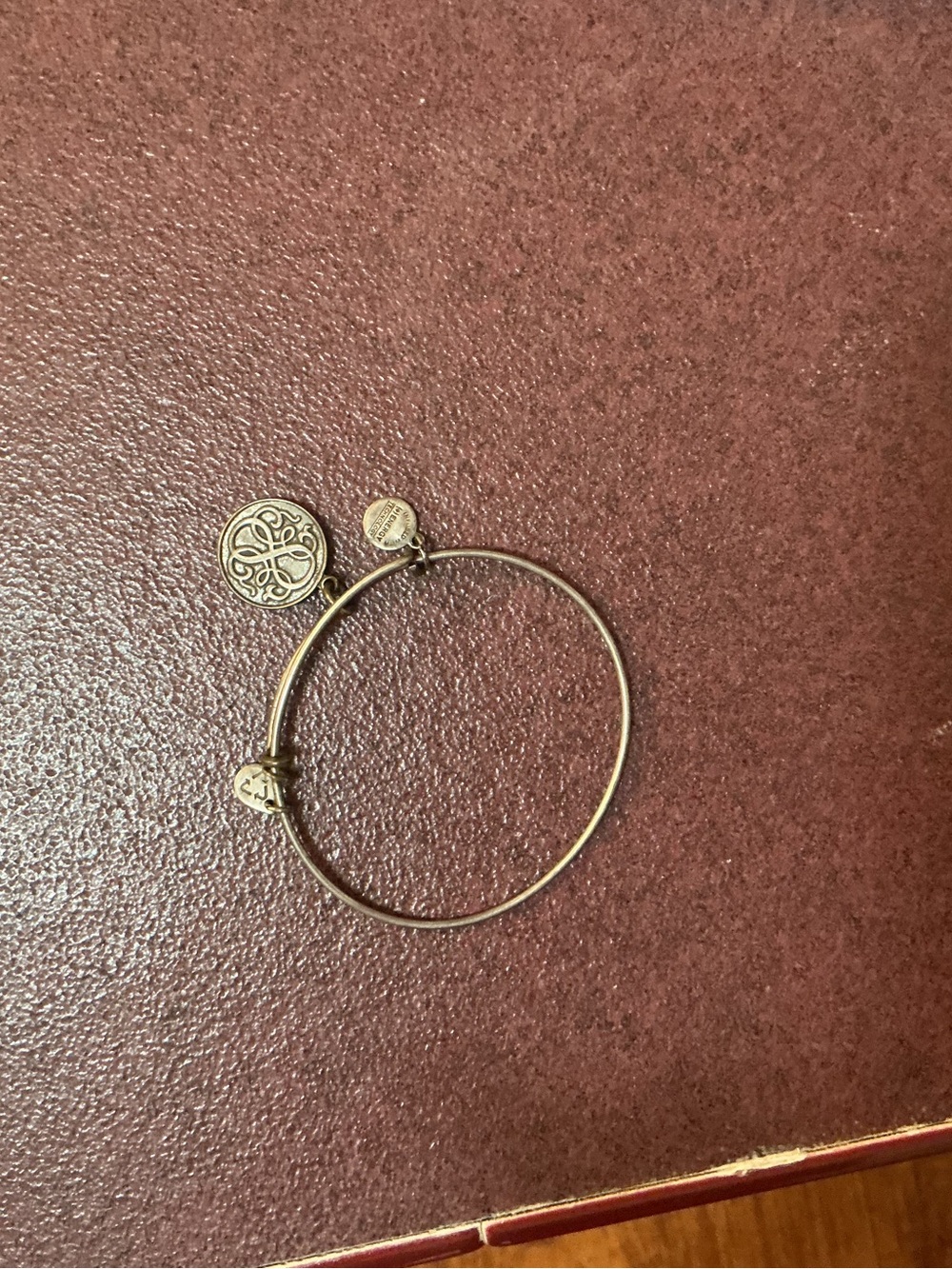 Alex and Ani silver Tone Expandable Bracelet with Filigree Charm